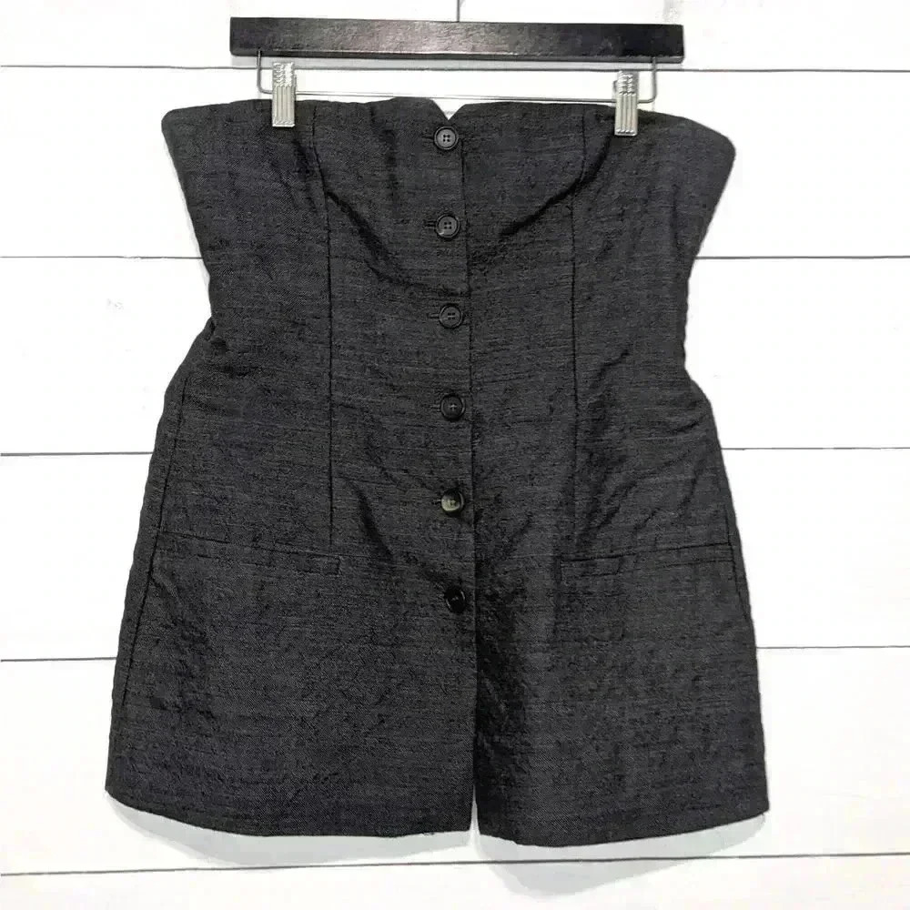 Philosophy di Lorenzo Serafini Tuxedo Aline Strapless Top Grey Women's US Size 8 - Picture 5 of 13